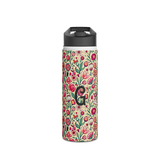 Personalised flowers Stainless Steel Water Bottle, Standard Lid