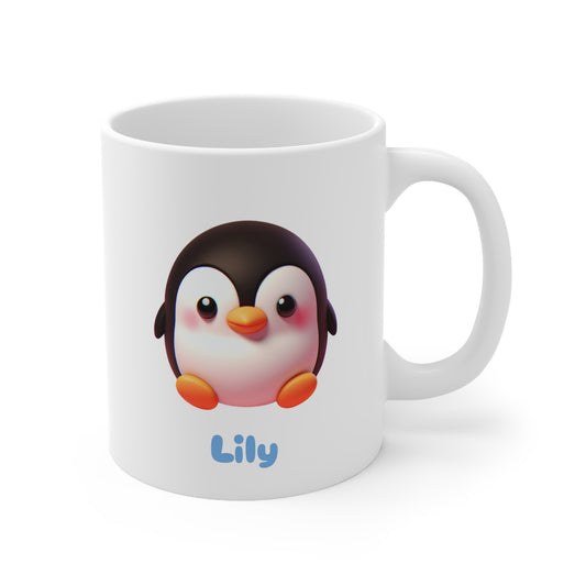 Personalised Penguin Ceramic Coffee Cups, 11oz