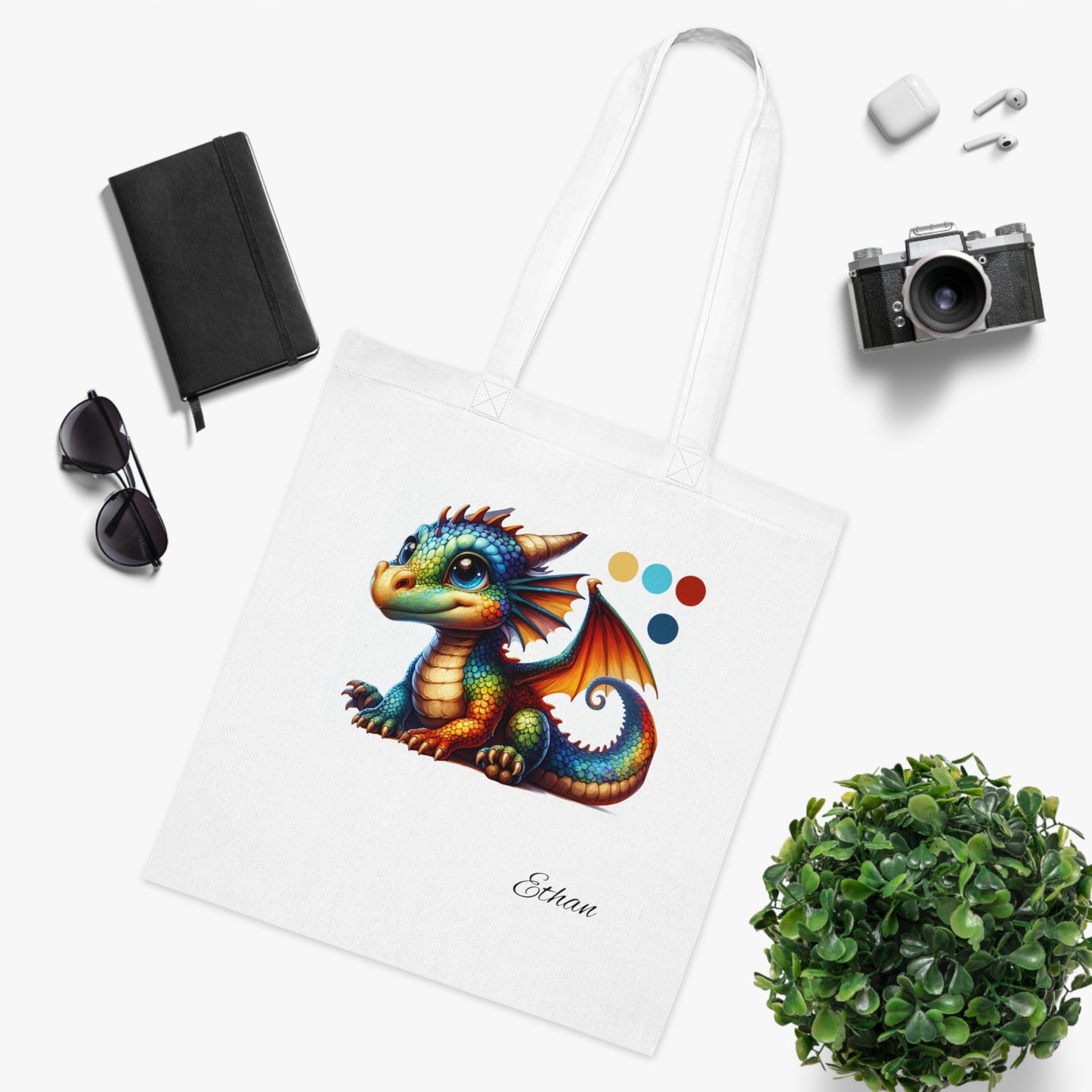 Personalised Dragon Cotton Tote