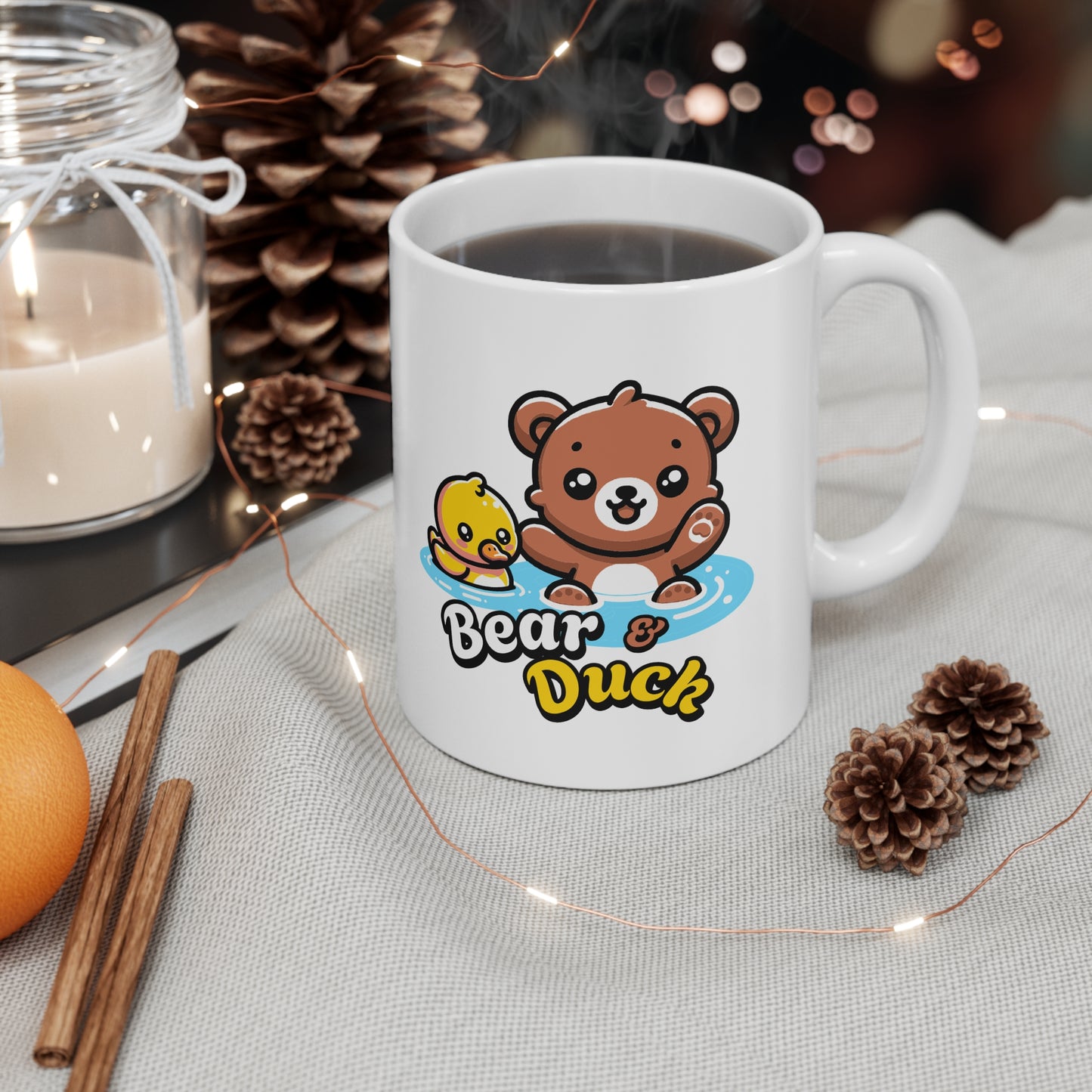 Duck & Bear Ceramic Coffee Cups, 11oz