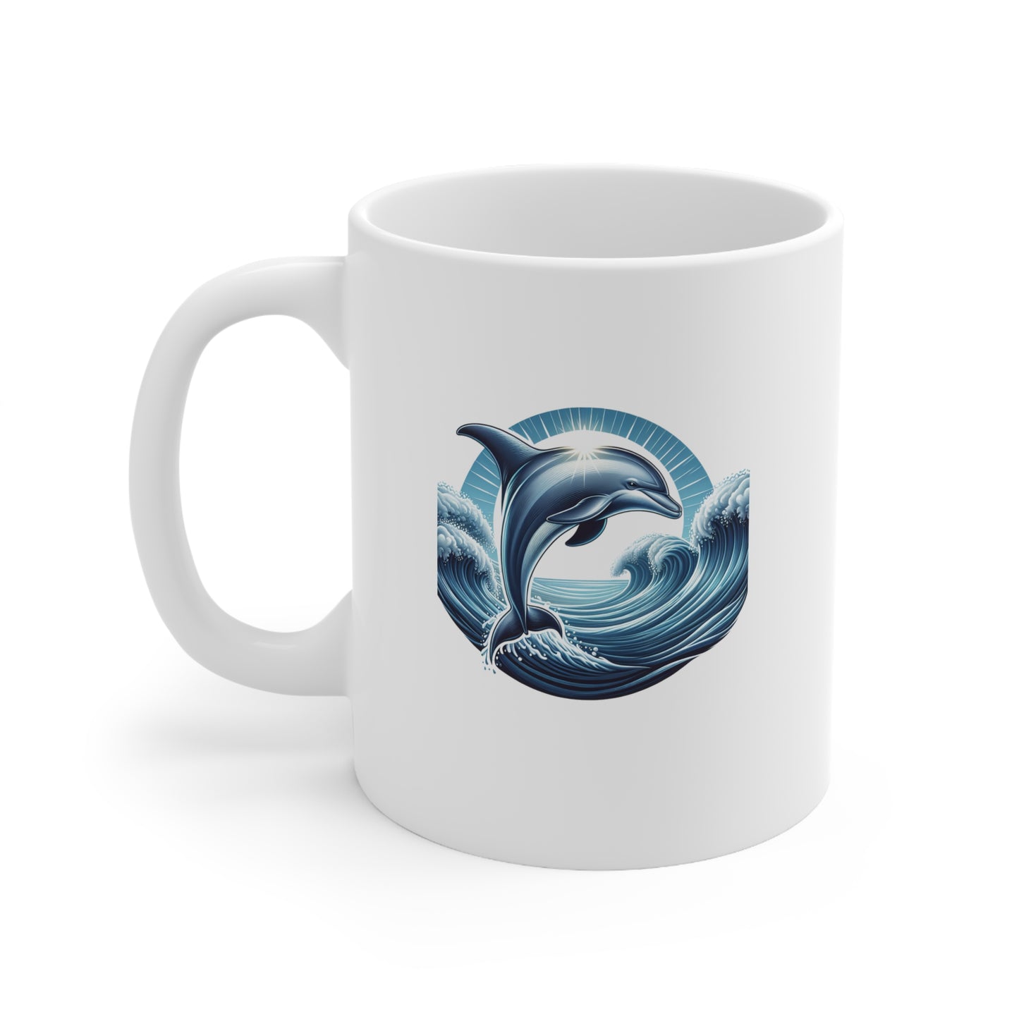 Dolphin Ceramic Coffee Cups, 11oz