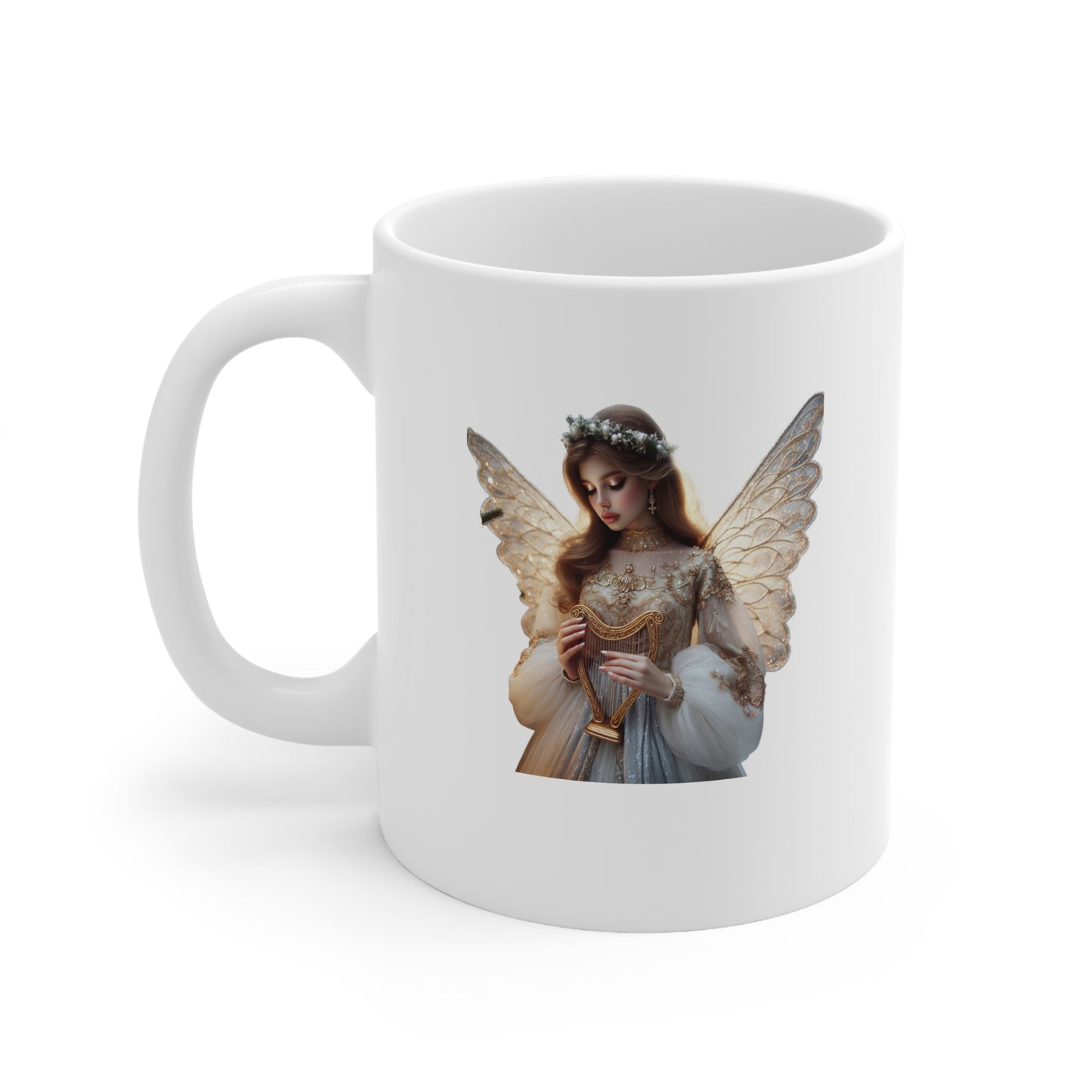 Angel Ceramic Coffee Cups, 11oz