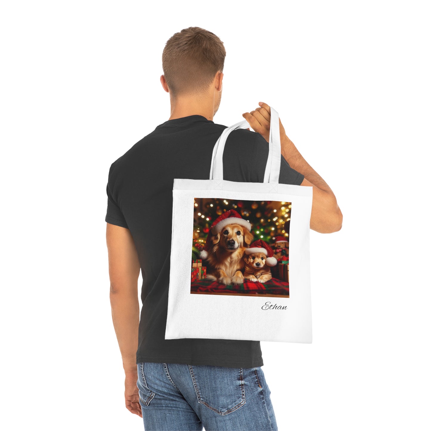 Personalised Christmas dogs Cotton Tote