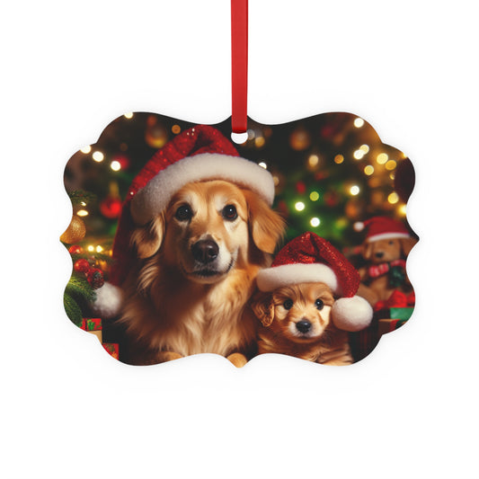 Christmas dogs Metal Plaque Ornament