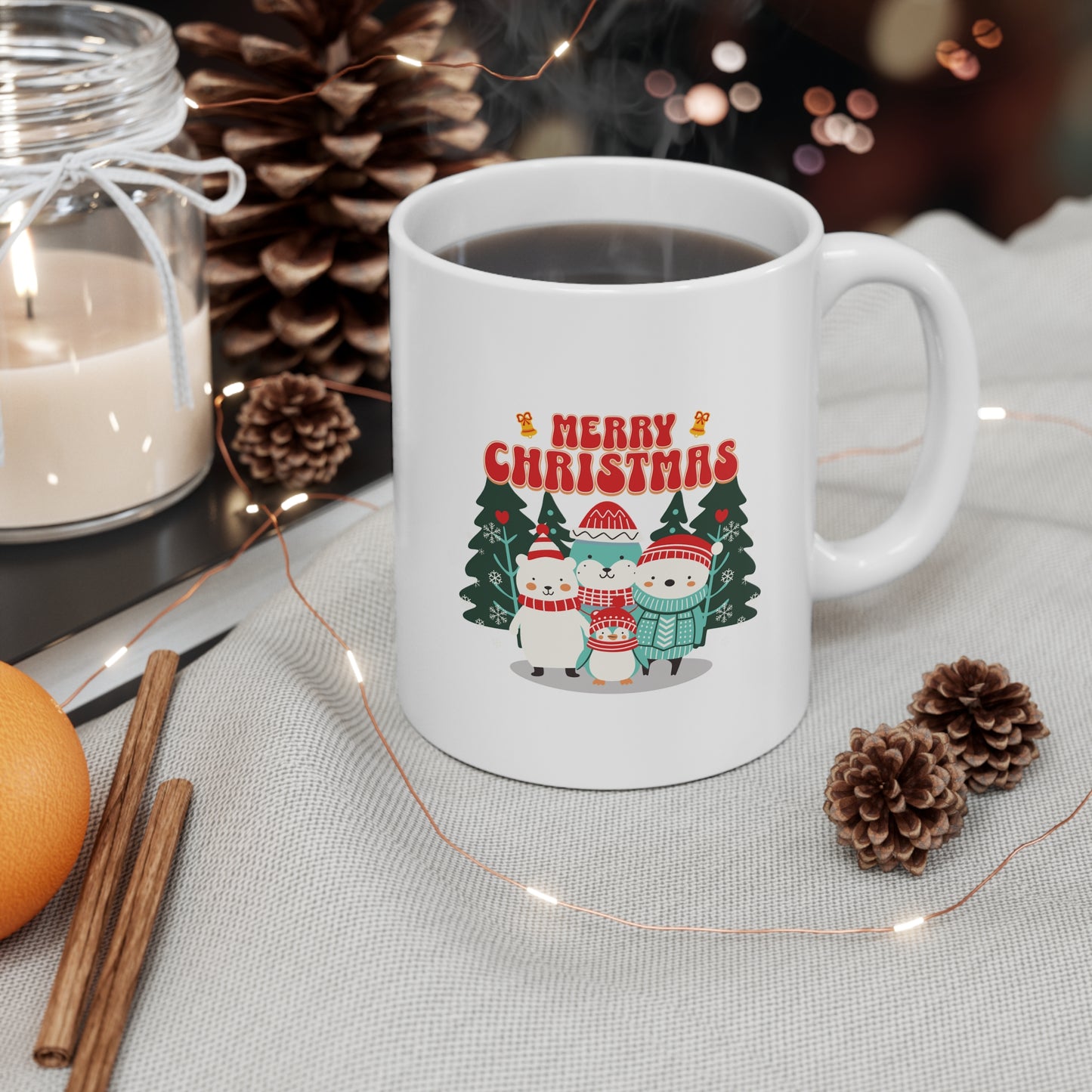 Christmas Ceramic Coffee Cups, 11oz